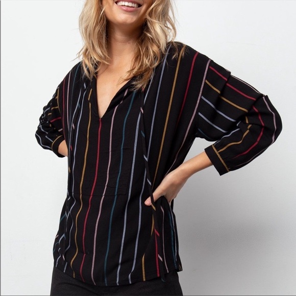 Rails Tops - Rails Nina Jordan Striped Boho Shirt Size Medium